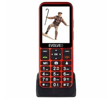 Rozbaleno - EVOLVEO EasyPhone LT + stojánek červená / 2.3" / SOS / microSDHC / rozbaleno