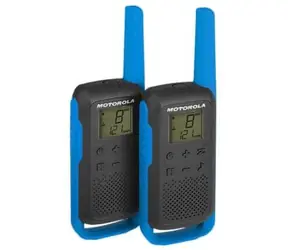 Rozbaleno - Motorola TLKR T62 modrá / 2x vysílačka / LCD / dosah 8km / 16 kanálů / rozbaleno