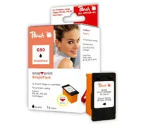 Peach PG-50, PG-40, PG-37, alternativní cartridge bez tiskové hlavy, 22 ml, černá