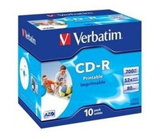 VERBATIM CD-R (10ks) Jewel / Printable / 52x / 700MB