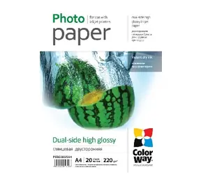 COLORWAY Oboustranný fotopapír / Vysoce lesklý / A4 / 220g/m2 / 20 listů