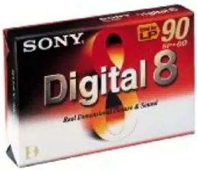 Sony videokazeta Digital 8 / magnetická vrstva / 60 min SP / 90 min LP