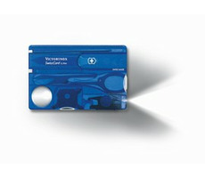 VICTORINOX SWISSCARD LITE modrá-transparentní / Multifunkční karta / Počet funkcí 13 / Rozměry 82 x 45 mm