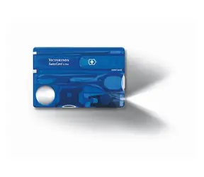 VICTORINOX SWISSCARD LITE modrá-transparentní / Multifunkční karta / Počet funkcí 13 / Rozměry 82 x 45 mm