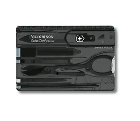 VICTORINOX SWISSCARD černá-transparentní / Multifunkční karta / Počet funkcí 10 / Rozměry 82 x 45 mm