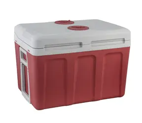 Guzzanti GZ 40R červená-bílá / Termoelektrický chladicí box / 58W / 12V & 220 - 240V / Objem 40 L / funkce ohřevu