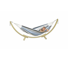 Amazonas Apollo Set Marine / Houpací síť se stojanem / 210x140 cm / Nosnost: 150 kg