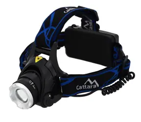 Cattara Čelovka LED 570lm ZOOM černá / CREE XM-L 6W / 2x 3.7 V Akumulátor / IP44