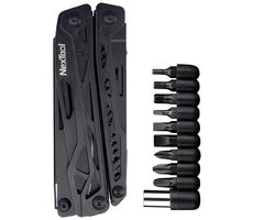 Nextool NE20151 BlackKnight + sada bitů černá / Multifunkční kleště / 11 nástrojů
