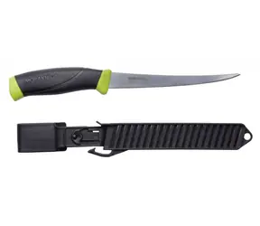 Morakniv Fishing Comfort Fillet 155 (S) zeleno-černá / rybářský nůž / nerezová ocel / čepel 15.5 cm / plastové pouzdro
