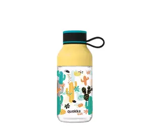 Quokka Ice Kids with strap 430ml Cactus / Láhev na vodu / poutko / tritan