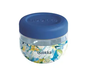 Quokka Bubble Food Jar 500 ml Blue Peonies / Nádoba na jídlo / plast