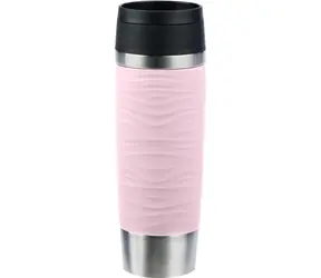 Emsa Travel Mug Waves Grande 0.5l růžová / Termohrnek / nerezová ocel