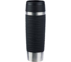 Emsa Travel Mug Waves Grande 0.5l černá / Termohrnek / nerezová ocel