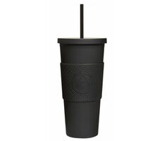 Neon Kactus Pohár na pití s brčkem 625 ml černá / plast 