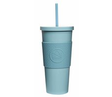 Neon Kactus Pohár na pití s brčkem 625 ml modrá / plast 