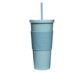 Neon Kactus Pohár na pití s brčkem 625 ml modrá / plast 