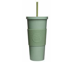 Neon Kactus Pohár na pití s brčkem 625 ml zelená / plast 