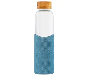 Neon Kactus Skleněná láhev s rukávem modrá 550 ml