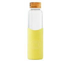 Neon Kactus Skleněná láhev s rukávem žlutá 550 ml