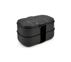 Iris Barcelona Obědový box s příborem Bento 1.35 L černý