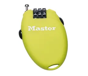 Master Lock 4603EURD Zatahovací kabelový zámek - zelený