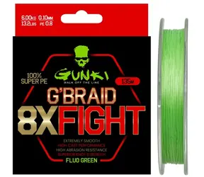 Gunki Šňůra G Braid 8X Fight (Pe2,0) 135m 0,21mm 14,2kg