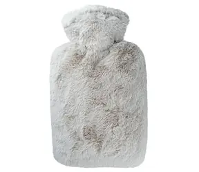 Hugo Frosch Classic Termofor s obalem z umělé kožešiny - extra dlouhý vlas – taupe
