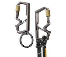 Spigen Carabiner With Key Ring 2nd Gen (1ks) šedá