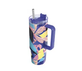 Quokka Nerezový termohrnek s brčkem Vibe Midnight Forest 880 ml