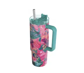 Quokka Nerezový termohrnek s brčkem Vibe Oil Petals 880 ml