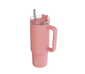 Quokka Nerezový termohrnek s brčkem Vibe Coral 880 ml