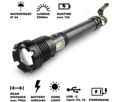 RETLUX RPL 401 Taktická hliníková svítilna / 2000 lm / IPX4