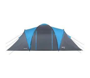 NILS Camp NC6031 Highland modro-šedý / Rodinný stan / pro 6 osob / 180+210+180 x 210 x 200 cm / vodní sloupec: 4000mm