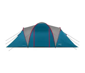 NILS Camp NC6031 Highland modrý/šedý / Rodinný stan / pro 6 osob / 180+210+180 x 210 x 200 cm / vodní sloupec: 4000mm