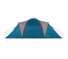 NILS Camp NC6431 Highland IV modrý/sv.šedý / Rodinný stan / 4 osoby / 125+200+125 x 210 x 190 cm / vodní sloupec: 4000mm