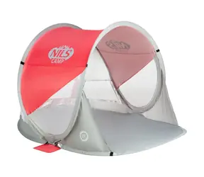 NILS Camp NC3142 červený / Samorozkládací plážový stan / 120 x 150 x 96 cm / Vodní sloupec: 1000 mm