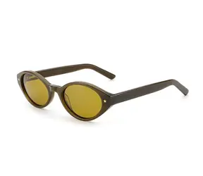 VeyRey Dámské cat-eye acetátové polarizační sluneční brýle Aest hnědá obruba žlutá skla