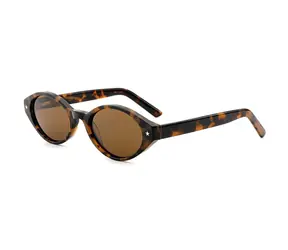 VeyRey Dámské cat-eye acetátové polarizační sluneční brýle Aest leopard obruba hnědá skla