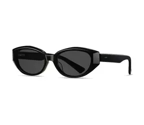 VeyRey Dámské cat-eye acetátové sluneční brýle Sublepp černá obruba černá skla