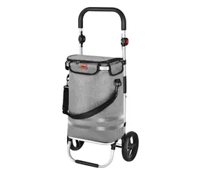 NILS NC4305 Skládací nákupní taška na kolečkách Premium 50L šedá
