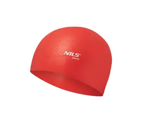 NILS Aqua NQC Dots Silikonová čepice červená