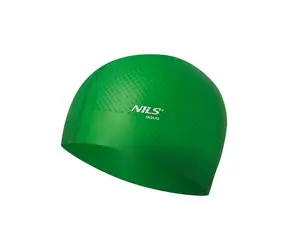 NILS Aqua NQC Dots Silikonová čepice zelená