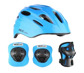 NILS Extreme MTW01+H210 Helma s chrániči modrá