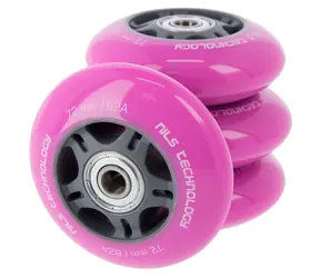 NILS Extreme PU 72x24mm ABEC 7 PU kolečka s ložisky růžové