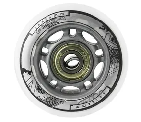 NILS Extreme Sestava bílých PU koleček 64x24 + ložiska ABEC7