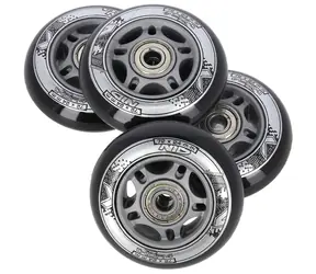 NILS Extreme Sestava černých PU koleček 72x24 + ložiska ABEC9