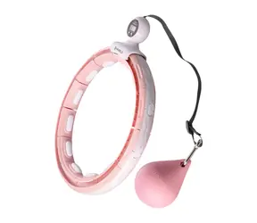 HMS HHM15 Masážní hula hoop se závažím. magnety a počítadlem růžová