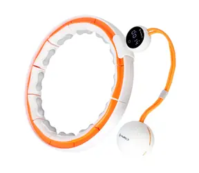 HMS HHM21 Masážní hula hoop se závažím. magnety a počítadlem bílá/oranžová