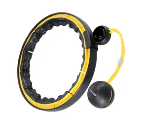HMS HHM21 Masážní hula hoop se závažím. magnety a počítadlem černá/žlutá